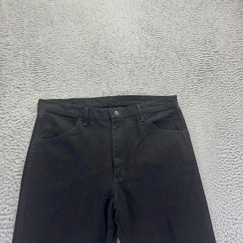 Wrangler Rustler Jeans Men's 38x32 Black Cotton Denim Straight Leg Workwear
